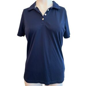 Baleaf Golf Polo Shirt Women's Medium Blue Stretch Performance Side Slit Popover